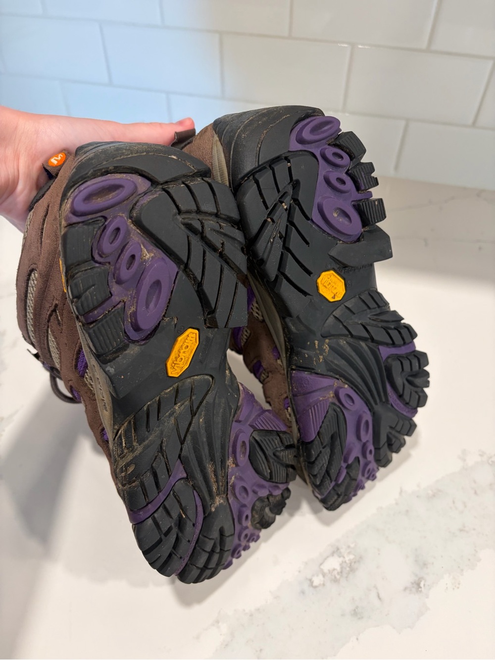 Merrell Brown and Purple Women's Hiking Boots - Picture 4 of 5